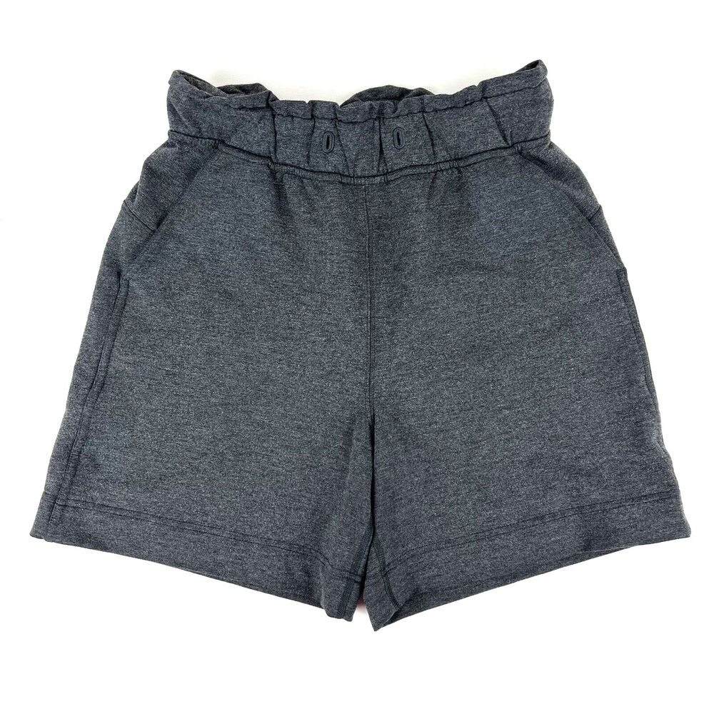 LULULEMON Hello Sunday Shorts Casual Athleisure Heathered Mod Black Size 2 READ